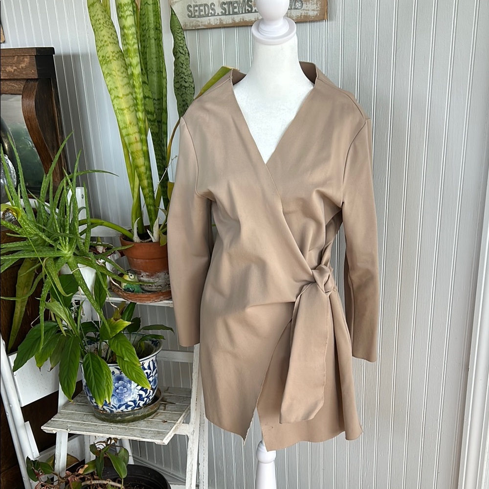 Elegant Tan Women's Wrap Jacket